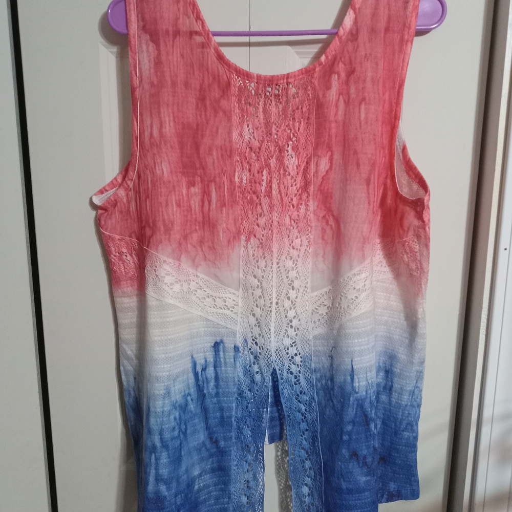 Unity World Wear Vibrant Red, White, and Blue Tank Top - Picture 3 of 5